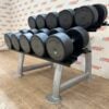 Technogym Urethane Dumbbell Set 42kg to 50kg with Rack