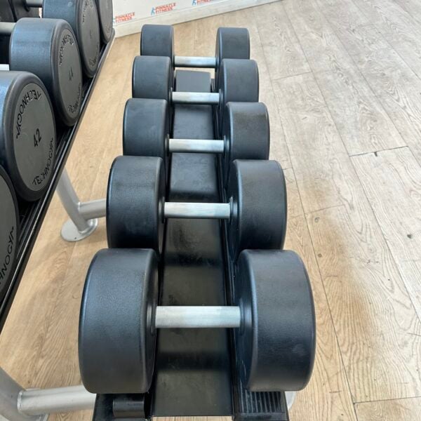Technogym Urethane Dumbbell Set 42kg to 50kg with Rack - Image 11