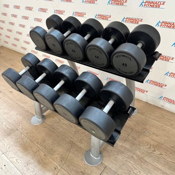 Technogym Urethane Dumbbell Set 42kg to 50kg with Rack - Image 5