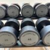 Technogym Urethane Dumbbell Set 42kg to 50kg with Rack