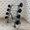 York Fixed Rubber Barbell Set with Storage Rack