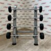 York Fixed Rubber Barbell Set with Storage Rack