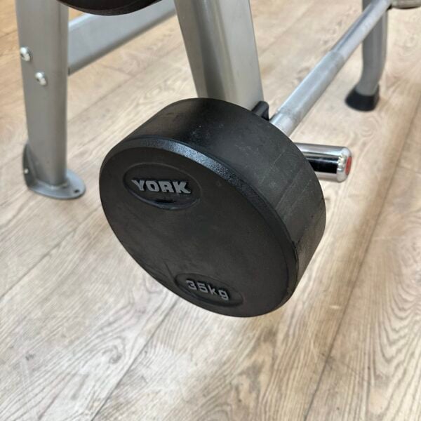 York Fixed Rubber Barbell Set with Storage Rack - Image 10