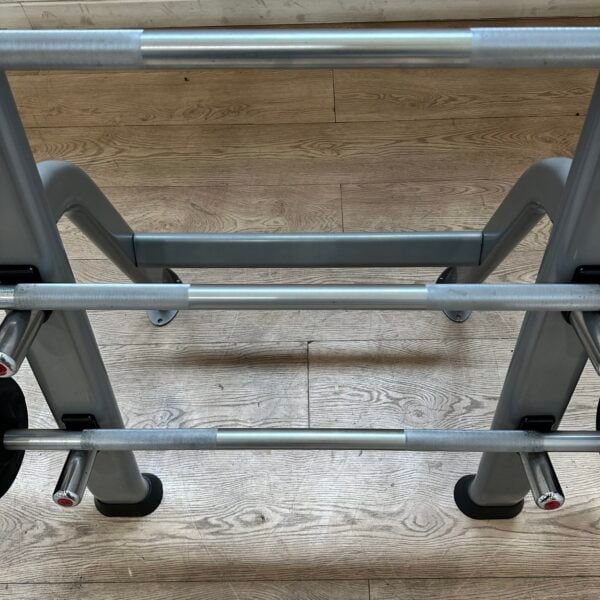 York Fixed Rubber Barbell Set with Storage Rack - Image 11