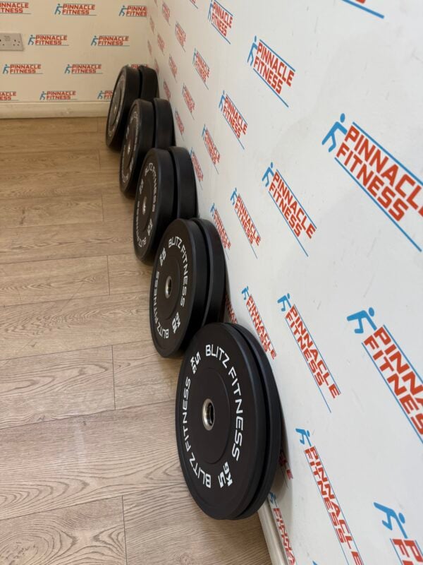 150 kg Black Rubber Bumper Plate Set - Image 6