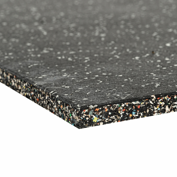 Gym Flooring | Premium EDPM 15mm Grey Speckle Rubber 1m x 1m Floor Tiles