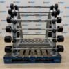Escape Fitness Fixed Barbell Set with 10 Bar Rack