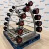 Escape Fitness Fixed Barbell Set with 10 Bar Rack