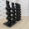 Hex Rubber Dumbbell Set 12.5kg to 30kg with Jordan Vertical Racks