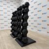 Hex Rubber Dumbbell Set 12.5kg to 30kg with Jordan Vertical Racks