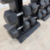 Hex Rubber Dumbbell Set 12.5kg to 30kg with Jordan Vertical Racks