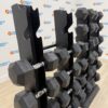 Hex Rubber Dumbbell Set 12.5kg to 30kg with Jordan Vertical Racks