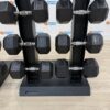 Hex Rubber Dumbbell Set 12.5kg to 30kg with Jordan Vertical Racks