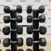 Hex Rubber Dumbbell Set 12.5kg to 30kg with Jordan Vertical Racks
