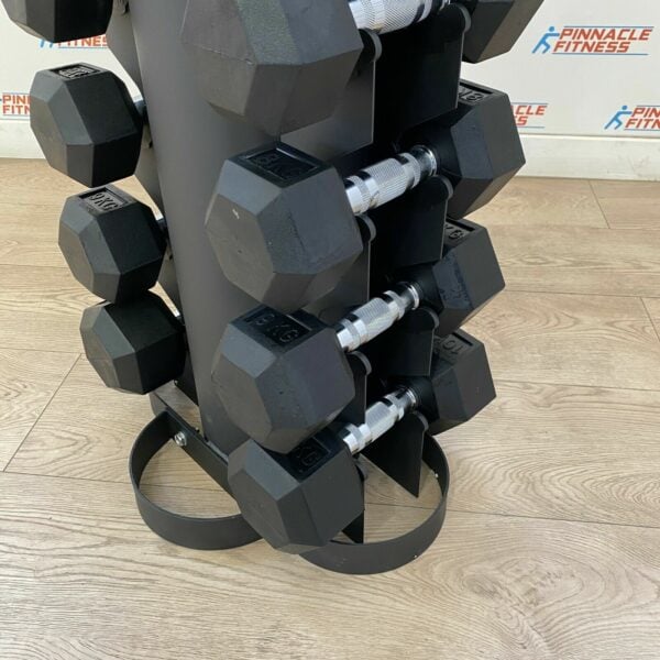 hex rubber dumbbell set