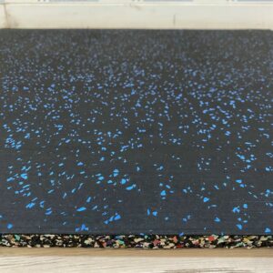 Rubber Gym Flooring 1m x 1m x 15mm (Blue Speckle) By Blitz Fitness *Brand New*
