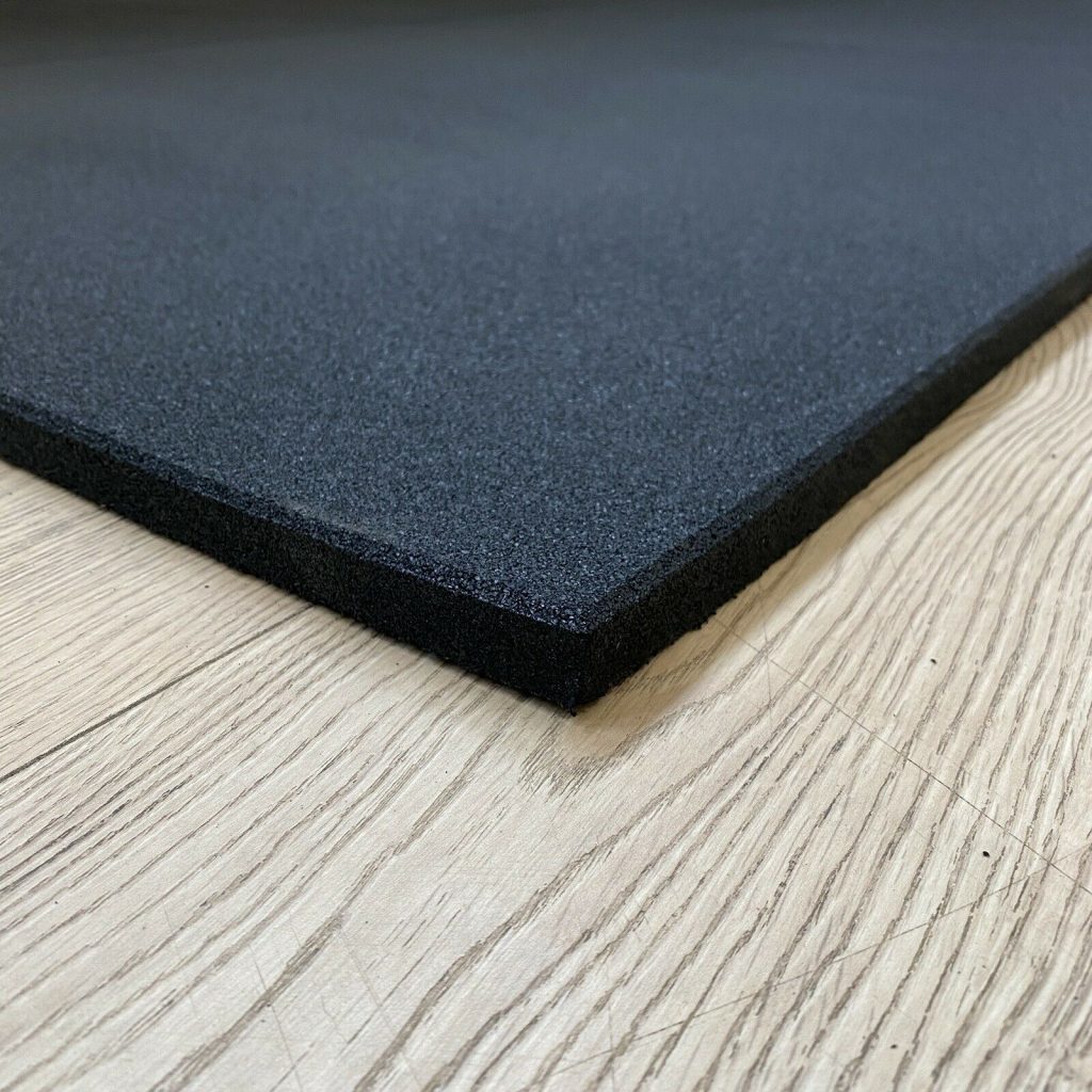 Rubber Gym Flooring 1m x 1m x 20mm (Black) By Blitz Fitness