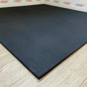 Rubber Gym Flooring 1m x 1m x 20mm (Black) By Blitz Fitness