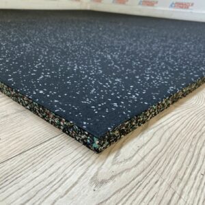 Rubber Gym Flooring 1m x 1m x 20mm (Grey Speckle) By Blitz Fitness