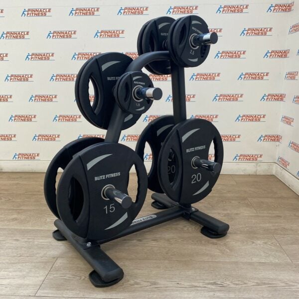 Olympic Weight Plates Set 107.5kg w/ Storage Rack - New - Image 4