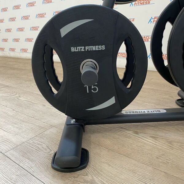 Olympic Weight Plates Set 107.5kg w/ Storage Rack - New - Image 5