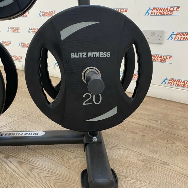 Olympic Weight Plates Set 107.5kg w/ Storage Rack - New - Image 6