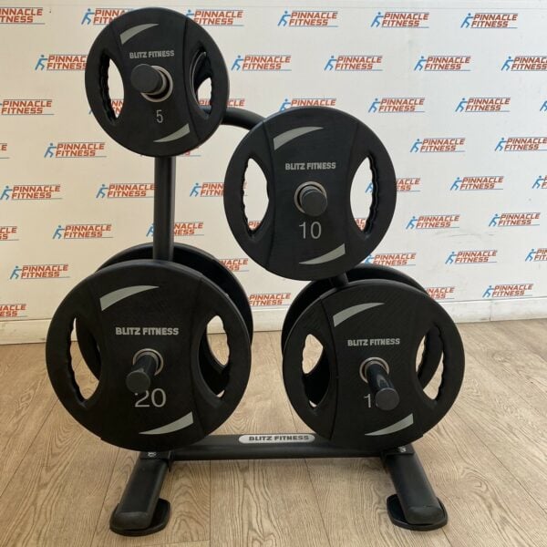 Olympic Weight Plates Set 107.5kg w/ Storage Rack - New - Image 7